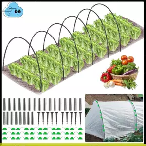 Dành cho vòng làm vườn rau ngoài trời 30 chiếc, khung nhà kính 2,4m có kẹp gia cố, cho giường nâng để hỗ trợ lưới