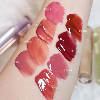 OULESONG Chống thấm và dưỡng ẩm Son bóng ,Ice Tea Mirror Lip Glaze Dưỡng Ẩm Chống Thấm Nước Lâu Dài Thạch Trang Điểm Son