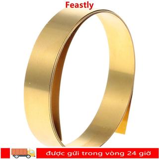 Tấm đồng thau FEASTLY, Tấm lá kim loại màu vàng 1000mm x10mm, Độ cứng cao Dải đồng thau mỏng Trang sức Làm DIY