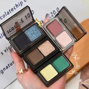 IOIIK Bảng Phấn Mắt Lấp Lánh - 2 Màu Chống Mồ Hôi Sắc Tố Cao Cho Tiệc Cưới