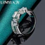 URMYLADY Bạc 925 Vuông / Tròn / Hình Bầu Dục Zircon 7-10 # Nhẫn Nữ Thời Trang Tiệc Cưới Trang Sức Quyến Rũ
