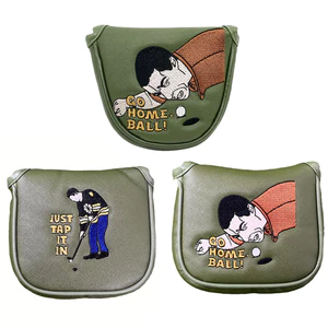 Phong Cách Mới Vui Chơi Golf Lớn Vuông Putter Bao Thêu Họa Tiết Ngộ nghĩnh Câu Lạc Bộ Búp Bê Đầu Nắp Bảo Vệ