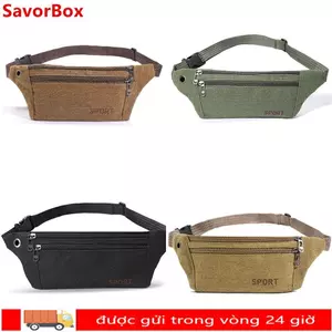 Gói SAVORBOX Fanny, Túi chạy điện thoại bằng vải, Ví đựng tiền xu nhiều túi