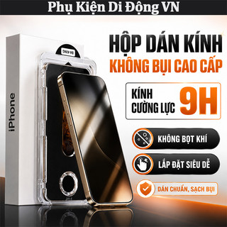 Kính cường lực iPhone 360° chống nhìn trộm tự dán không bụi không bọt khí 9H cho iPhone 11 12 13 14 15 16 17 Pro Max