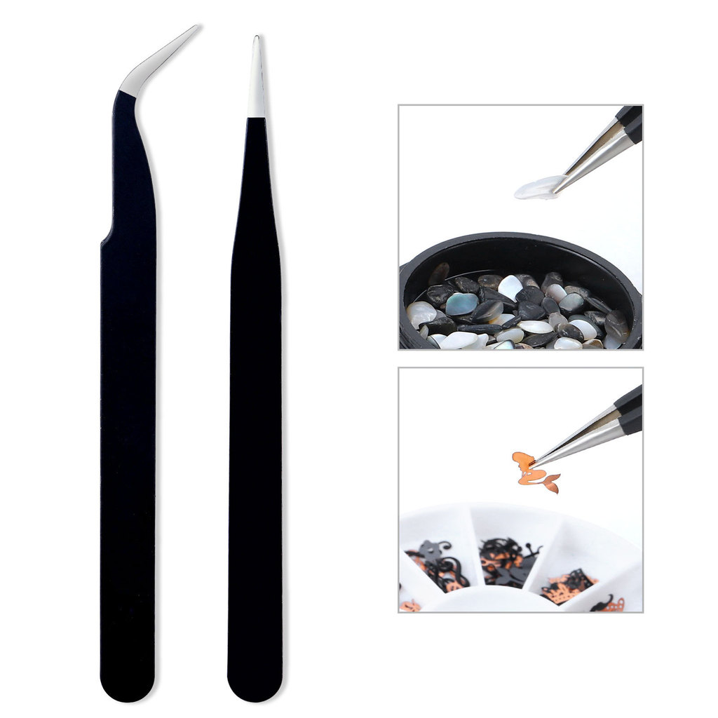 [XT]Nhíp Gắp Nail Thép Không Gỉ Đầu Cong Nhíp Làm Móng Đa Năng Độ Chính Xác Cao Gắp Đá Tinh Xảo Cho Khách Sạn Salon Chuyên Nghiệp Cao Cấp