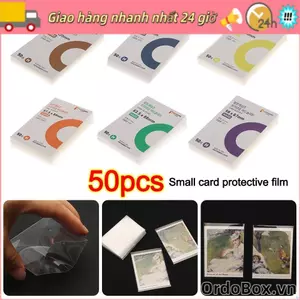 ORDOBOX 50 Chiếc Photocard Phim Bảo Vệ Ba Chiều, 3 Inch Văn Phòng Phẩm Tay Áo Thẻ Kpop, Album Chất Kết Dính Thẻ Trò Chơi