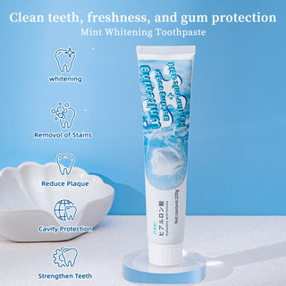 Hàng sẵn có Baking Soda Mint Kem đánh răng Loại bỏ vết bẩn màu vàng Hương vị bạc hà đôi hơi thở tươi làm trắng răng 200g