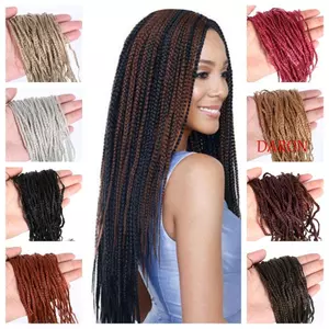 DARON 24 Dây / lốc Hộp Màu Bím Tóc, Dài Senegalse Tóc Zizi Braids, DIY Twist Braiding Màu Xám Nâu Tổng Hợp Móc Tóc Cho Nga