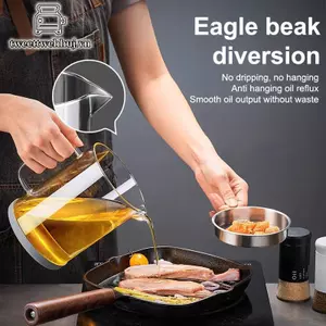 Bình Dầu Thủy Tinh Nhíp Có Nắp Và Lọc 1L / 1.5L - Dung Tích Lớn, Thủy Tinh Borosilicate Bền Đẹp, Nồi Lọc Dầu Dễ Dàng Vệ Sinh Bình Chứa Đồ Cho Nhà Bếp VN