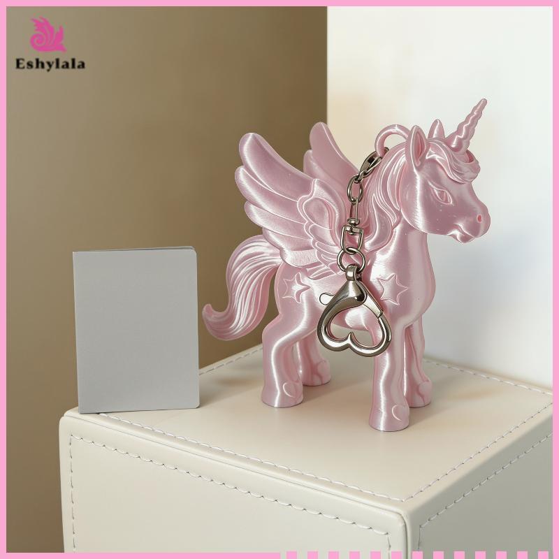 Eshylala Móc khóa 3D màu hồng thời trang Pegasus Túi dễ thương Quà tặng quyến rũ cho bé gái [MỚI]