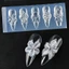 FAVORITEGOODS Khuôn khắc móng tay, Khuôn làm móng hoa hình hoa Iris cổ điển kiểu Pháp, Cánh hoa dâm bụt Cánh hoa Lily Gel Ba Lan Stencils cho móng tay mùa xuân hè
