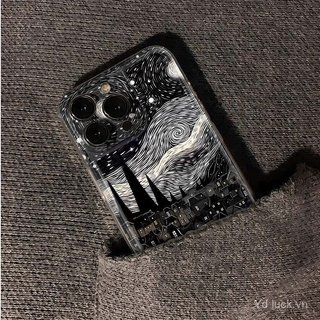 Ốp điện thoại trong suốt hợp thời trang độc đáo Làng đêm Van Gogh Art Thích hợp cho iPhone 17promax / 14promax / 16 / 13 / 15pro / 12pro / 13promax Vỏ chống sốc