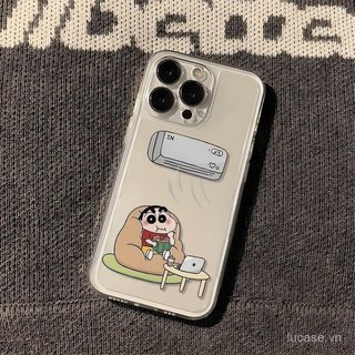 Ốp điện thoại hoạt hình hoạt hình Điều hòa không khí Shin-Chan Thích hợp cho iPhone 11promax 11 12 13 14 promax 17promax 17 16 15 pro max xr xs 12promax Vỏ bảo vệ trong suốt chống sốc