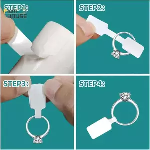 PlumHOUSE 500 Cái / Cuộn Giá Stiers Trang Sức Giá Thẻ Tự Dính Trắng nk Stier Giấy Kraft Vòng Nelace Bông Tai Giá Nhãn VN