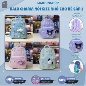 Balo chống gù cao cấp size nhỏ cho bé 14-37kg có CHARM xịn dễ thương hình Kuromi, Melody- Kimbunshop41