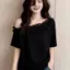 Ren không đều Fungus Edge Sling Strapless Top Summer Plus Size Fat Sister Lười Sang Trọng Slimer Look Áo thun