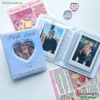Giá đỡ thẻ ảnh GILDEDHOMIN, với 36 túi Album thẻ tình yêu PVC, 3 Inch Mini rỗng Trái tim tình yêu Photocard Chất kết dính Thần tượng Hàng hóa
