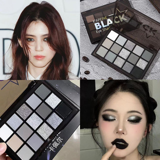 Matte 15 Màu Phấn Mắt Bảng Halloween Màu Xám Đậm Trang Điểm Khói Mỹ Phẩm Trang Điểm
