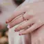 PNPIA- Nhẫn Hổ Phách Mặt Trời Ma Thuật, Nhẫn Garnet Dainty Cam, Trang Sức Đá Quý Màu Cam Nhật Bản, Quà Tặng Nhẫn Có Thể Điều Chỉnh Boho Dainty Cho Nàng