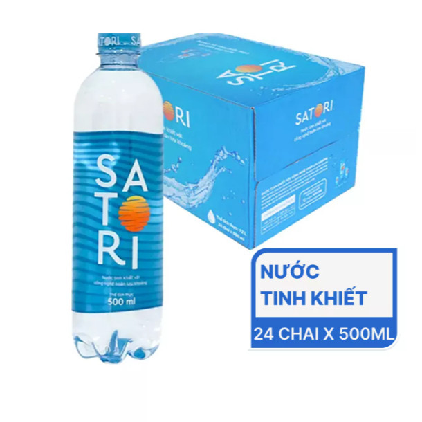 [CHÍNH HÃNG]  Thùng 24 Chai Nước Tinh Khiết Satori  500ml - Công Nghệ Hoàn Lưu Khoáng Nhật Bản