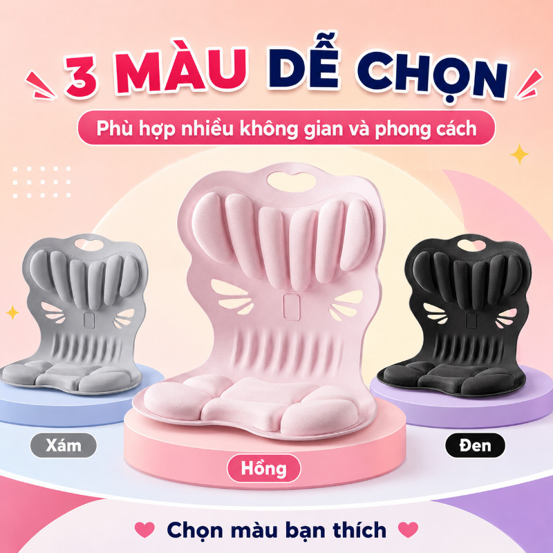 Ghế bệt tựa lưng – Chống gù, giảm đau lưng – Dùng văn phòng, học sinh, mẹ bầu – Ngồi lâu không mỏi, chỉnh tư thế