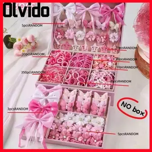 Bộ Phụ Kiện Tóc OLVIDO, Nhiều Màu Sắc Không Làm Tổn Thương Tóc Bé Gái Tóc, Nơ Co Giãn Cao Kẹp Tóc Bộ Công Chúa