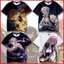 YB1 Anime Demon Slayer Áo Thun Nữ Tay Ngắn Unisex Áo Kimetsu no Yaiba Thường Ngày Rời Graphic Tee Áo Sơ Mi 3D In BY1