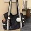 Túi đeo vai chấm bi THEGIRL8B, túi tote vải canvas cỡ lớn ngọt ngào, túi xách bền nhiều ngăn Y2K đi học