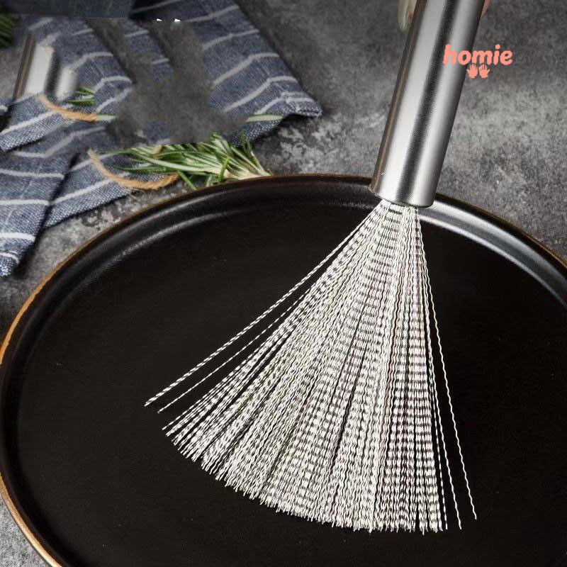 ✨✨Xoong Cọ Nồi Chảo Inox 304 Đánh Bay Vết Bẩn, Bàn Chải Rửa Nồi Nhà bếp, Loại Bỏ Vết Bẩn, Bàn Chải Vệ Sinh Cán Dài