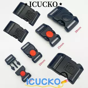 ICUCKO 5 chiếc Khóa vòng tay Paracord, Khóa khóa cong bằng nhựa 20 / 25 / 32 / 38mm, Khóa an toàn có thể điều chỉnh màu đen chất lượng cao Dụng cụ ngoài trời