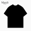 Unisex Áo Sơ Mi Chất Lượng Cao Cấp Hoa Nhỏ Rỗng Nối In Đơn Giản Rời 100% Cotton Cao Cấp Phong Cách Hàn Quốc Áo Thun Cổ Tròn