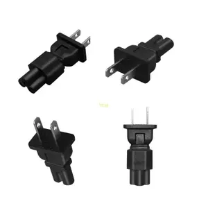 Btsg Bộ Chuyển Đổi Nguồn Dây Phích Cắm US 2 Pin 1-15P Sang IEC 320 C5 C7 Bộ Chuyển Đổi Nguồn Điện