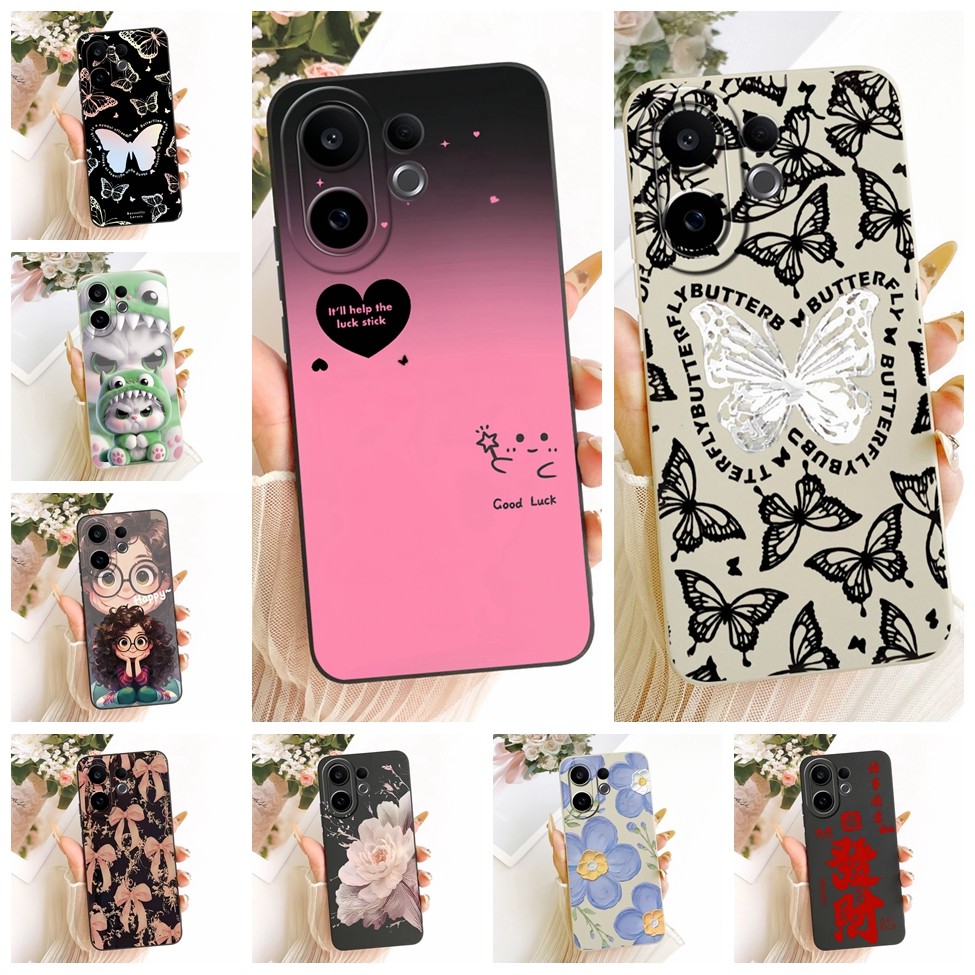 Dành Cho Vivo V60 5G Ốp Lưng Silicon Thời Trang Mèo Dễ Thương Họa Tiết Vui Nhộn Cho V60 5G Vivo V2511 Vỏ Điện Thoại