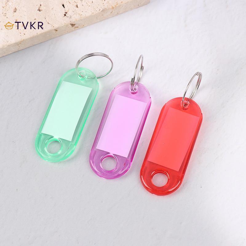TVKR 10 chiếc móc khóa nhiều màu kèm nhãn ID thẻ hành lý, phân loại khách sạn, màu sắc ngẫu nhiên OIK