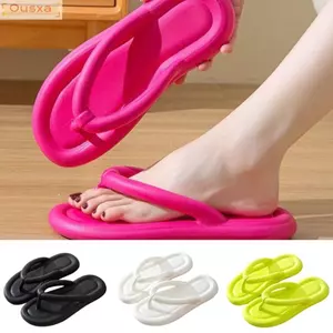 Dép xỏ ngón nữ OUSXA, Giày đi biển đế mềm EVA, Dép phòng tắm chống trượt màu kẹo cho cặp đôi và nữ