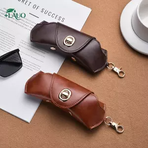 Springevenstar Unisex Retro Treo Da PU Túi Kính Di Động Dây Treo Kính Mát Trường Hợp Đơn Giản Handmade Kính Hộp Bảo Quản Springevenstar