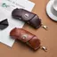 Springevenstar Unisex Retro Treo Da PU Túi Kính Di Động Dây Treo Kính Mát Trường Hợp Đơn Giản Handmade Kính Hộp Bảo Quản Springevenstar