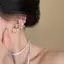 Tweeduj Lãng Mạn Nhiều Màu Sắc Zircon Bông Tai Hoa Dành Cho Nữ Thời Trang Bé Gái Hoa Giọt Nước Ngọt Ngào Bông Tai Trang Sức Tiệc Tinh Tế Quà Tặng VN