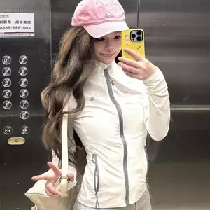 In chữ Hàn Quốc Retro College Áo khoác chống nắng dài tay dành cho nữ mùa hè Slim-Fit Áo khoác thường ngày