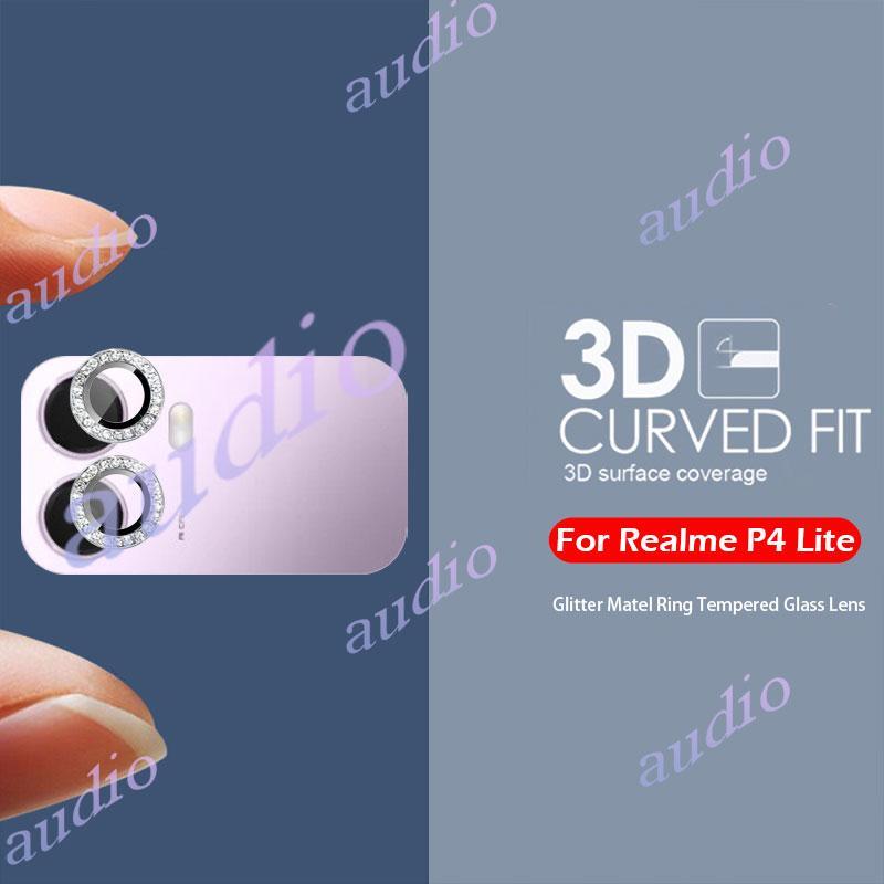 Realme P4 Lite 5G 4G Kim Cương Lấp Lánh Kim Loại Kính Bảo Vệ Ống Kính Máy Ảnh Cho Realme P4 Lite Power RealmeP4 Lite 5G 4G Bling Sáng Bóng Vòng Ống Kính Máy Ảnh Kim Loại Cho Realme P4Lite 5G