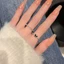 Nhẫn nữ zircon hình bướm đen khí chất thời trang cá tính và đa năng