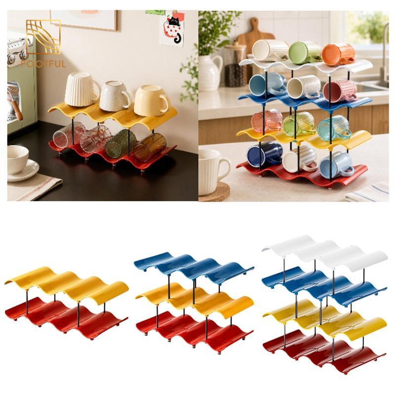 Cốc Cốc Cốc Có Thể Xếp Chồng Chai Lưu Trữ Thiết Kế Sóng Cho Nhà Bếp Tủ Lạnh Hộp Đựng Cocktail