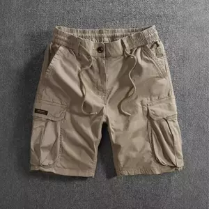 Quần short nam thoải mái hợp thời trang mới mùa hè, quần short hàng hóa ngoài trời nhiều túi dáng rộng thẳng