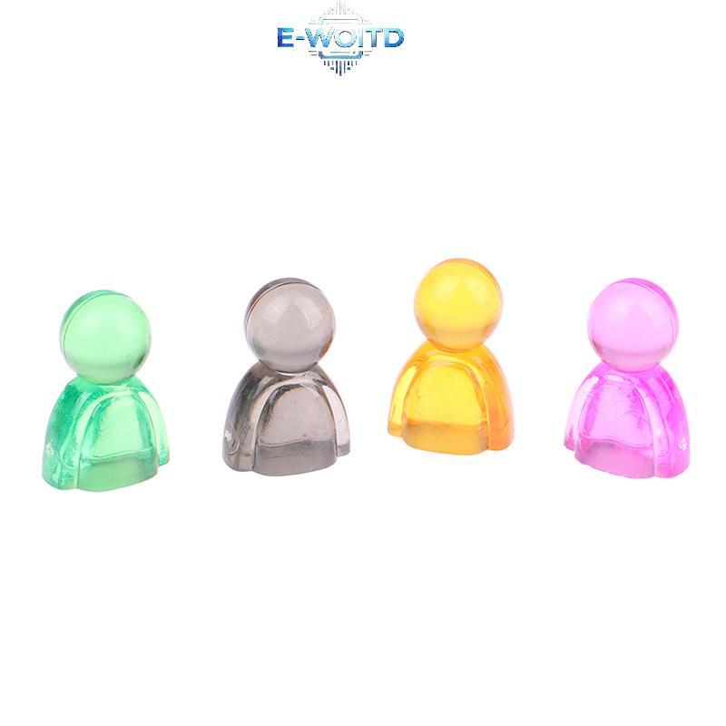 E-WOITD 20 Cái 24 * 16 * 12mm Trò chơi đánh dấu Acrylic Tương tác Trò chơi Nhiều màu sắc Humanoid Cờ vua Miếng cho bảng Phụ kiện thẻ trò chơi E-WOITD