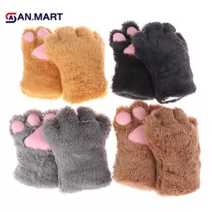 AN.MART Gấu Dễ Thương Mèo Paw Găng Tay Lông Tơ Sang Trọng Hoạt Hình Động Vật Anime Gothic Cosplay Mitten VN