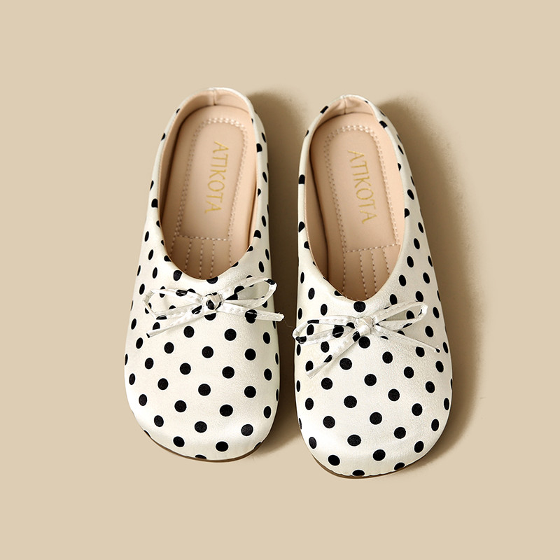 Atikota Nữ Vintage Dép Ngọt Nơ Thoải Mái Đế Mềm Mại Thông Thường Slip On Dành Cho Nữ Hàng Ngày Trong Nhà Ngoài Trời Thời Gian Mặc