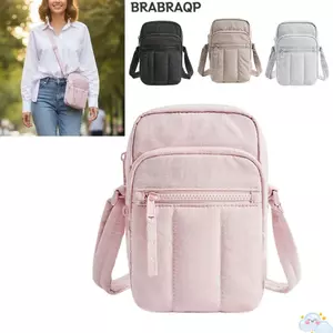 Túi Điện Thoại BRAA, Túi Đeo Vai Nylon Vuông, Túi Đeo Ngang Nhẹ Nhiều Túi Di Động Dung Tích Lớn Cho Nữ