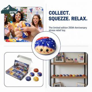 DTW USA Kỷ niệm 250 năm Đồ chơi Squishy Mô phỏng Bánh bao Giảm căng thẳng Đồ chơi thư giãn chống lo âu Thể thao