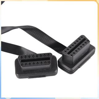 (COD) Flat 16Pin ELM327 OBD2 Nam Sang Dual Nữ Y Splitter Khuỷu Tay Nối Dài Cáp Dẫn