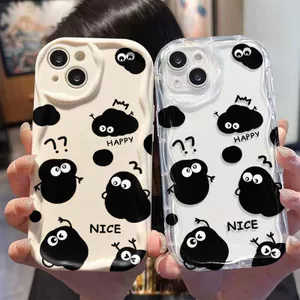 Ốp lưng tương thích cho iPhone 17 Air 16 15 14 13 12 11 Pro X XR XS Max SE 2020 6 7 8 Plus Kem gợn sóng cạnh cong Motif Coal Ball NYK316